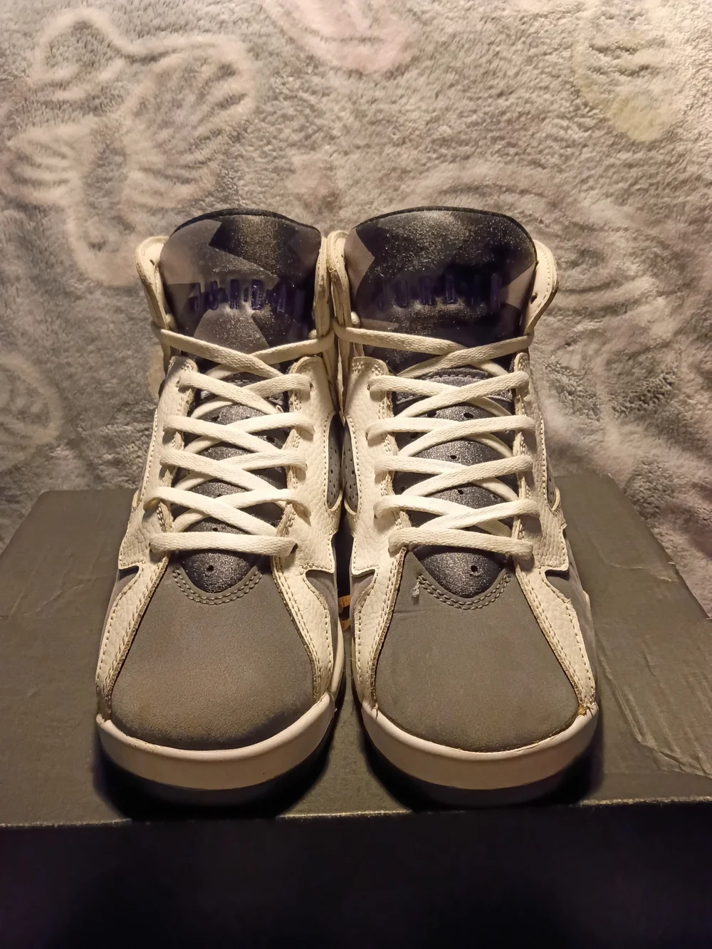 Air Jordan 7 Retro GS Flint 2021 Grey White Size 6Y/7.5W Used Replacement Box